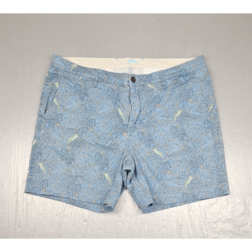 Vineyard Vines Breaker Shorts Mens 36 Blue Bird‎ Print Chino Preppy Flat Front
